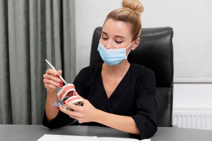 "Patient receiving root canal treatment at a low-cost dental clinic without insurance"