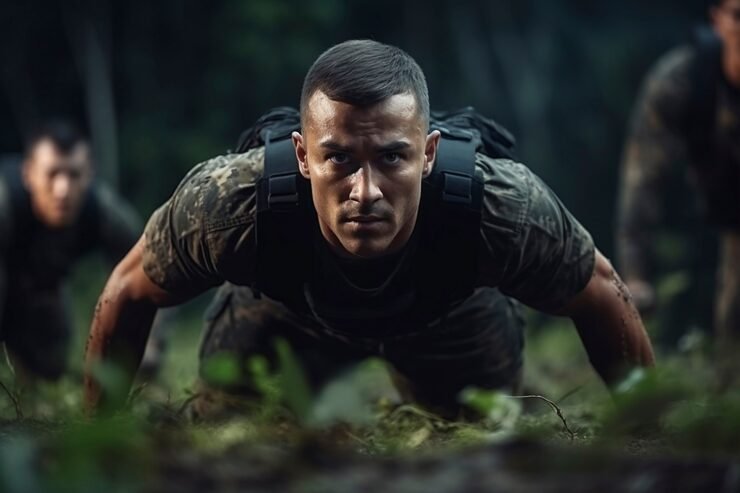 Soldier performing plank during Army Combat Fitness Test training session
