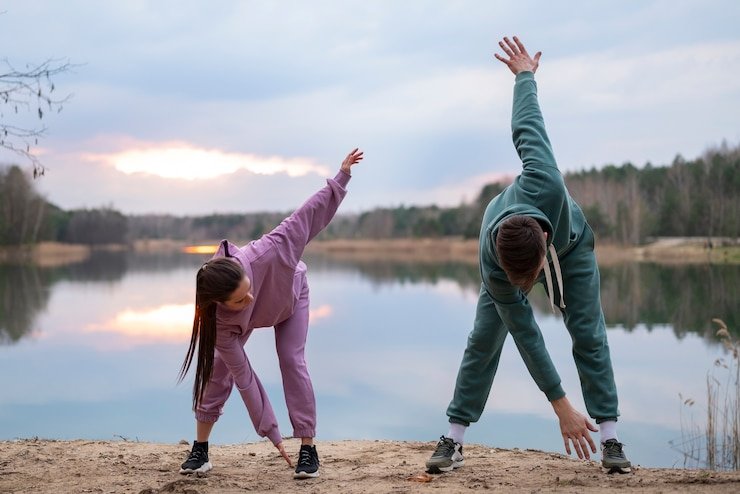 Young woman jogging outdoors to reduce stress and improve mental health