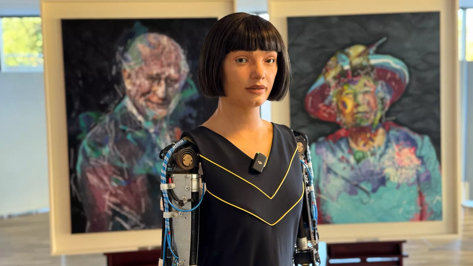 AI-Powered Robot artist draws Charles King III’s portrait