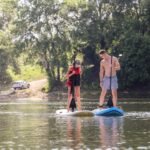 Kayakers enjoying a river waterway in the USA